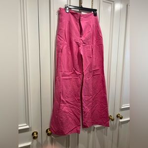 Zara Viscose Blend Wide Leg Pink Trousers